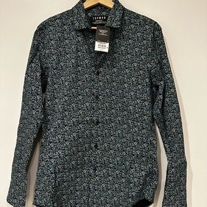 TOPMAN muscle fit floral shirt